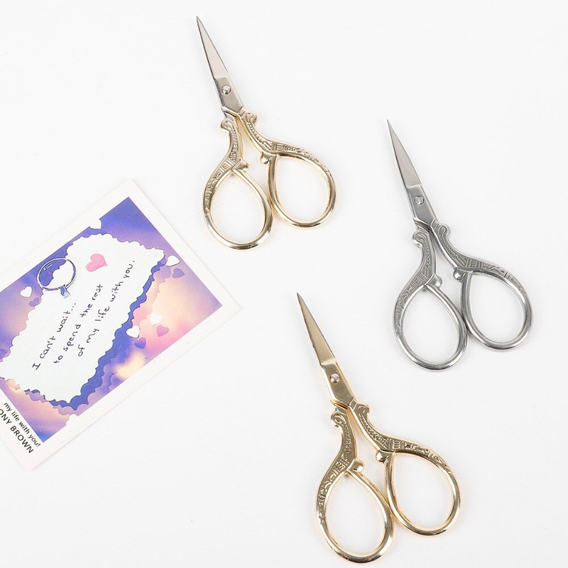 1ks európske šijacie nožnice, zlaté nerezové krajčírske nožnice na vyšívanie, domáce šijacie nástroje