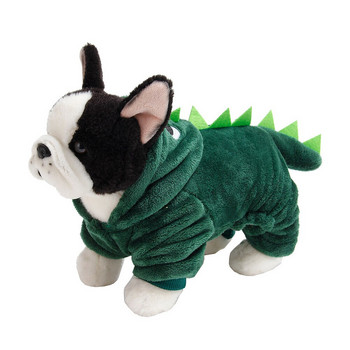 Dinosaur Dog Halloween Χριστουγεννιάτικη στολή με κουκούλα για κατοικίδια για μικρομεσαίους σκύλους Πράσινος σκύλος Χειμερινός ζεστός παλτό Ρούχα Προμήθειες για κατοικίδια