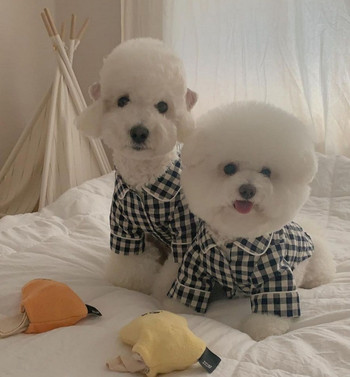 Комплект пижами за домашни любимци Кученце Коте Пижами за кучета Теди Бишон Шнауцер Померан Чихуахуа Дрехи