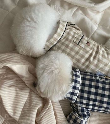 Комплект пижами за домашни любимци Кученце Коте Пижами за кучета Теди Бишон Шнауцер Померан Чихуахуа Дрехи