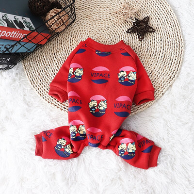 Salopetă pentru câini din fleece moale Haina pentru câini de iarnă Pijamale pentru cățeluș mic Ținute pentru animale de companie Hanorac pentru câini Îmbrăcăminte Yorkie shih tzu