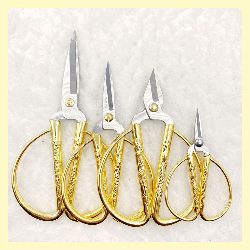 Set de 4 bucăți Foarfece ascuțite din oțel inoxidabil pentru artizanat Foarfece pentru țesături retro europene Zig Zag Instrumente de cusut Foarfece pentru punct de cruce Fire