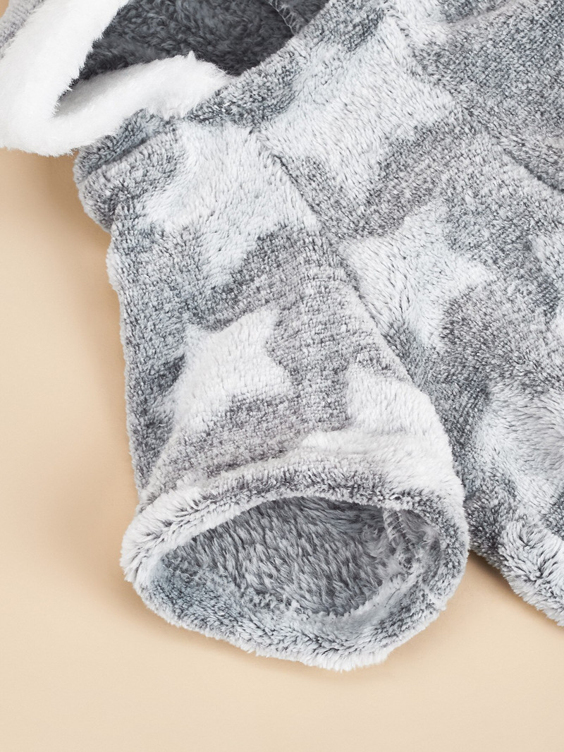 Jesenné a zimné oblečenie pre malé domáce zvieratá plus zamatové teplé plyšové oblečenie s kapucňou pre roztomilé domáce zvieratá so štyrmi nohami