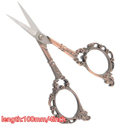 1 ks zliatinových vintage kvetinových vzorovaných nožníc, krajčírskych nožníc s kvetmi slivky, starožitných šijacích nožníc na vyšívanie