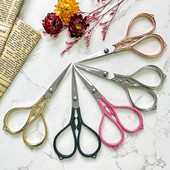 Freză de cusut retro Foarfece de epocă Broderie țesătură cu punct de cruce Mic pentru îngrijire aur roz, cusături, fire, foarfece