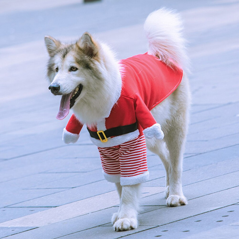 Santa Claus oblečenie pre psov s vianočnou čiapkou, termálna mikina pre psov, pohodlné oblečenie pre mačiatka a šteniatka, umývateľné, potreby pre domáce zvieratá