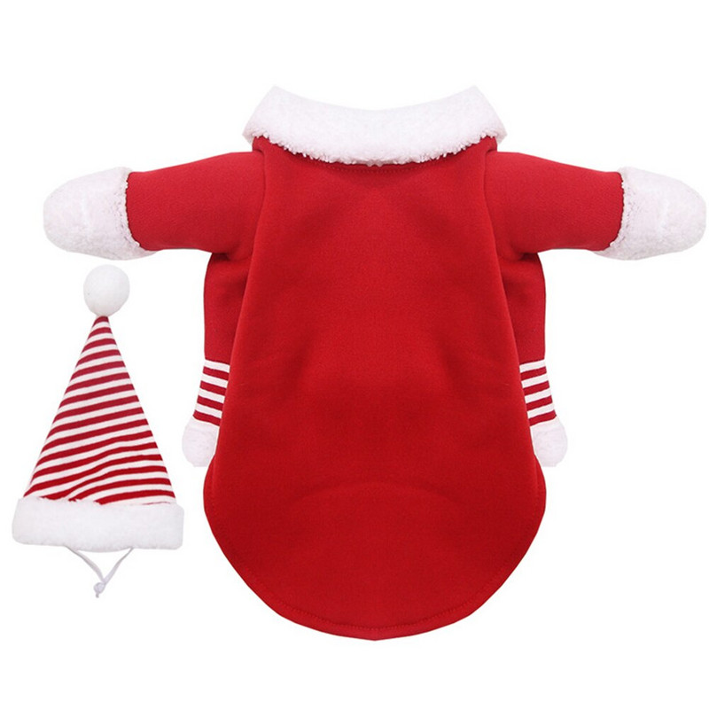 Santa Claus oblečenie pre psov s vianočnou čiapkou, termálna mikina pre psov, pohodlné oblečenie pre mačiatka a šteniatka, umývateľné, potreby pre domáce zvieratá