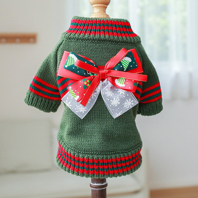 Häid jõule Kampsun Kutsikas Koer Lemmiklooma riided Kootud Soe Paks Kaisukaru Väike Koer Sügismantel Talvemantel