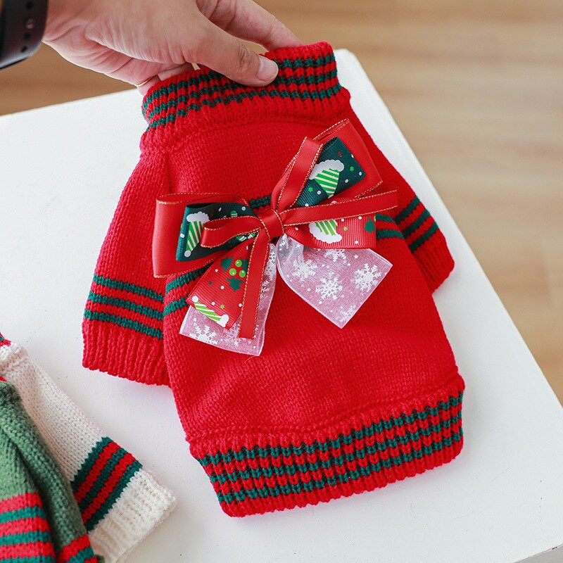 Häid jõule Kampsun Kutsikas Koer Lemmiklooma riided Kootud Soe Paks Kaisukaru Väike Koer Sügismantel Talvemantel