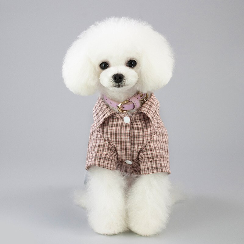 Pet Dog Haine de primăvară/vară Cățeluș în carouri Salopetă din bumbac Pijamale Costum din pânză Costum pentru câine de talie mică DC711