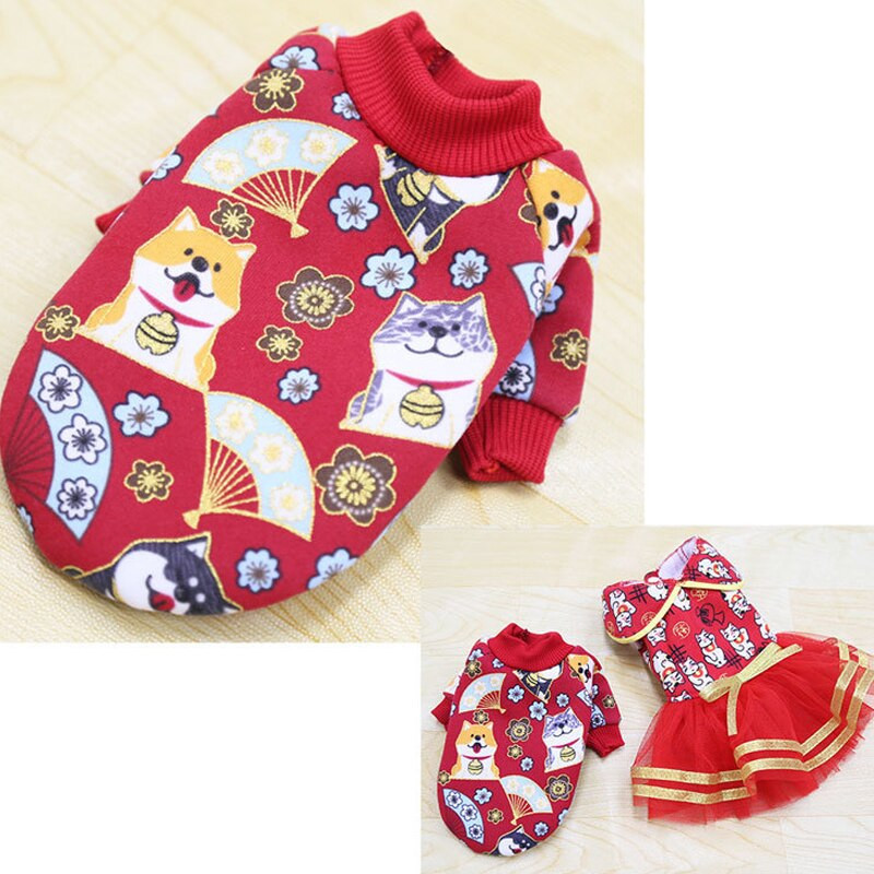 Rochie pentru câini Fusta Modele pentru cuplu Câine Pisică Haine pentru animale de companie Pulover de toamnă și iarnă Catifea subțire Articole pentru câini Mici Mijlocii XS-2XL