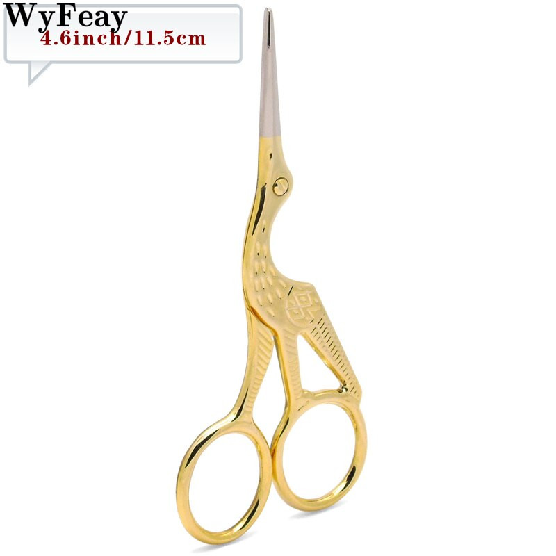 Retro daru szájolló keresztszemes antik gólya Vintage madárvarró olló horgászat rozsdamentes acél cérna vágó szövet