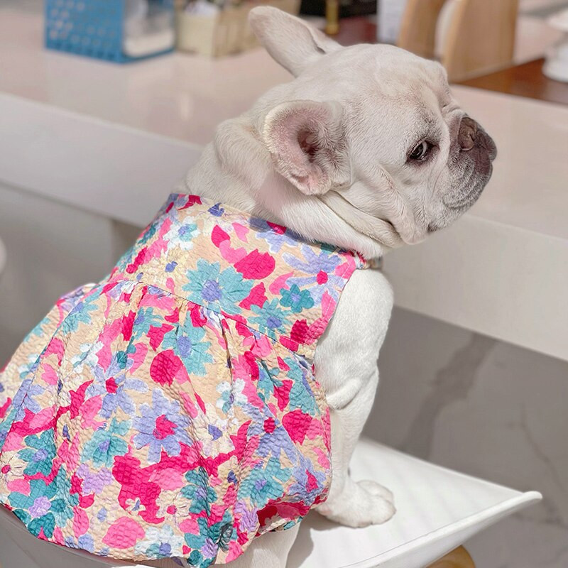 MPK New Series Dog Fusta Primavara Si Vara Sling Rochie Subtire Pretty Floral Dress