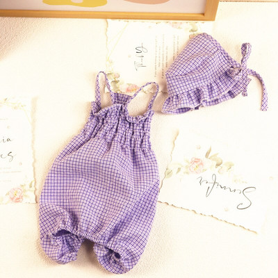 Haine pentru animale de companie, primăvară, vară, pisică, câine, salopetă, cu pălărie, set drăguț, pisicuță, cățeluș, îmbrăcăminte în carouri