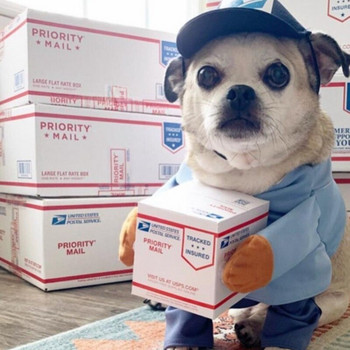 Halloween Pet Dog Transformation Courier Funny Suit Ρούχα Ρυθμιζόμενα Cosplay Κοστούμια Σετ πάρτι Novel Cat