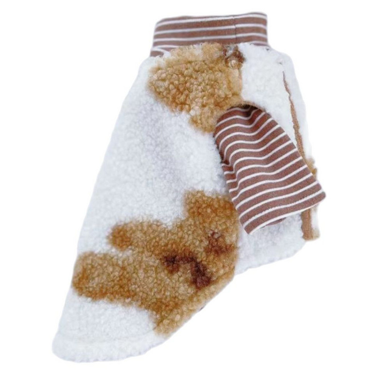 Kuum müük Armas sügis ja talv pluss sametise ja paksu karu mustriga koera vest koos põhjasärgi komplektiga lemmikloomariided