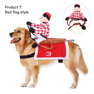 Halloween Pet Dog Cosplay Jazdecký outfit Párty Cosplay Oblečenie Vtipné Vianočné Psie Kostýmy Festival Mačka Pes Fotografické Rekvizity S~XL