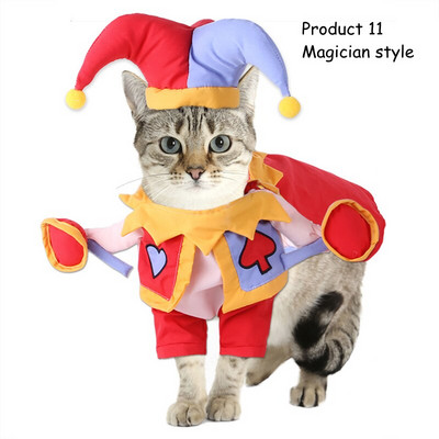 Halloween Pet Dog Cosplay Jazdecký outfit Párty Cosplay Oblečenie Vtipné Vianočné Psie Kostýmy Festival Mačka Pes Fotografické Rekvizity S~XL