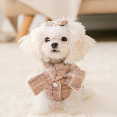 2022NOVÉ Oblečenie pre domáce zvieratá, Mriežkované flísové oblečenie pre psov pre malých psov, vesta, kabát, bunda, zimné teplé oblečenie pre domáce zvieratá, sveter s motýlikom