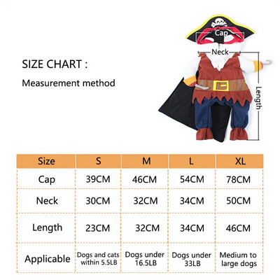 Αστείες αποκριάτικες στολές σκυλιών κατοικίδιων ζώων Κοστούμι πειρατών Ρούχα Cosplay για μικρούς μεσαίους σκύλους Γάτες Τσιουάουα Ρούχα για κουτάβια κατοικίδια Προϊόν Νέο