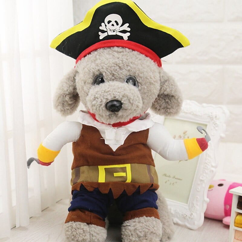 Αστείες αποκριάτικες στολές σκυλιών κατοικίδιων ζώων Κοστούμι πειρατών Ρούχα Cosplay για μικρούς μεσαίους σκύλους Γάτες Τσιουάουα Ρούχα για κουτάβια κατοικίδια Προϊόν Νέο