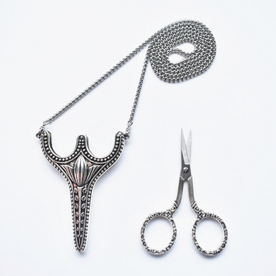 Retro sada nožníc Vintage nožnice Úložná trubica na ihly Šidlo Navliekač nite Náprstok Vyšívacie nite Krajčírske nožnice Šijacie nástroje DIY