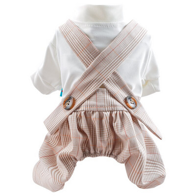 Haine pentru câini Salopete în carouri Salopete potrivite pentru câini de talie mică Cățeluș Animal de companie Pisică Toate anotimpurile Costum drăguț pentru animale de companie Haina pentru animale de companie