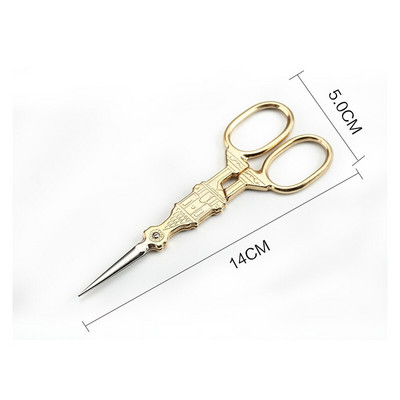 Μοδίστρες Vintage επιχρυσωμένο αντίκες κεντητικό μίνι ψαλίδι ραπτικής για κομμένο ύφασμα Ανοξείδωτη κλωστή Χρυσό σχολικό ψαλίδι Ε