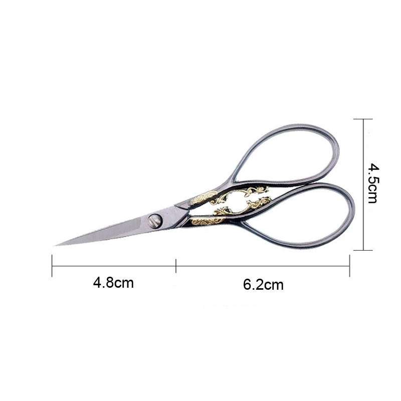 1 tk Euroopa vanaaegsed roostevabast terasest lillekäärid õmbluskäärid DIY tööriistad lillemustritega tikandid käärid