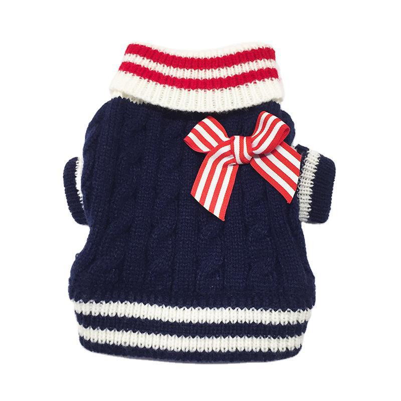 Námornícky sveter pre psov, oblečenie pre domáce zvieratá, teplý mačací plyšový medvedík, vlnený, pre malého psa, s dvoma nohami, jesenno-zimné šaty