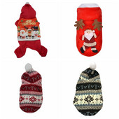 Neljajalgsed jõulud Lemmikloomarõivad Koerariided Kampsunid Koerekostüüm Armas trükitud kutsikas Koerad Talvise Soe Lemmiklooma Riietus Mantel