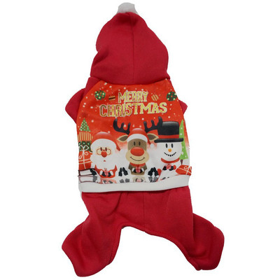 Neljajalgsed jõulud Lemmikloomarõivad Koerariided Kampsunid Koerekostüüm Armas trükitud kutsikas Koerad Talvise Soe Lemmiklooma Riietus Mantel