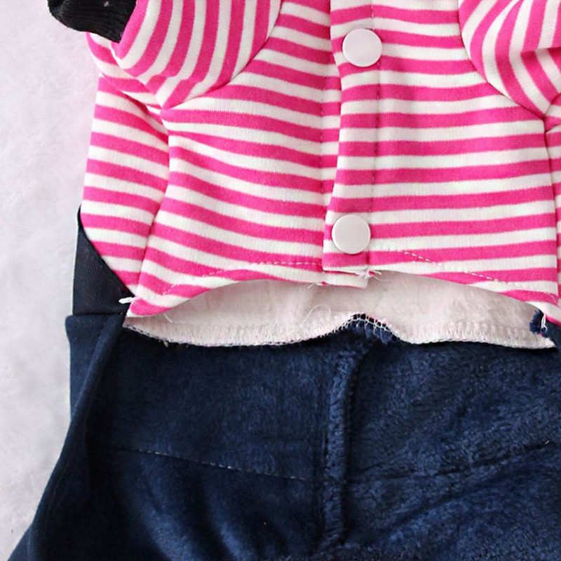 Vtipné oblečenie pre domáce zvieratá, oblek pre psov, celoročné nosenie, pruhovaná bunda, čierna a ružová farba, vhodné na ručné pranie aj pranie v práčke, šaty