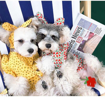 Νέα φλοράλ φορέματα για κατοικίδια το καλοκαίρι Ρούχα για μικρά σκυλιά γάτες Φούστα για κατοικίδια Schnauzer Akita Pug Ρούχα με κορδέλα μαλλιών