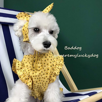 Νέα φλοράλ φορέματα για κατοικίδια το καλοκαίρι Ρούχα για μικρά σκυλιά γάτες Φούστα για κατοικίδια Schnauzer Akita Pug Ρούχα με κορδέλα μαλλιών