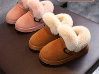 Modes bērnu zābaki ar dūnu un sprādzi meitenēm