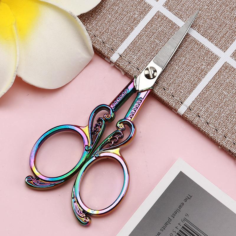 Foarfece de epocă din oțel inoxidabil Foarfece de cusut retro pentru tăiere țesături Broderie Croitor Foarfecă Instrumente pentru ață Foarfece