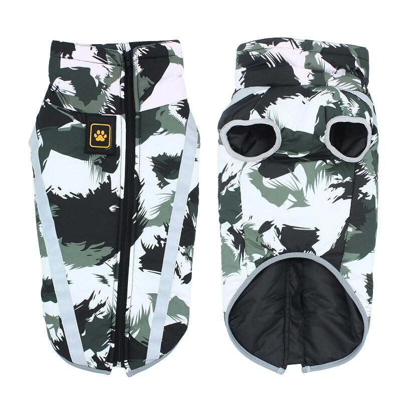 Есенно зимно домашно куче Водоустойчиво топло палто Памучно яке с качулка Лицето на кучето Малки кучета Котка Светлоотразително облекло за домашни любимци Зимно палто