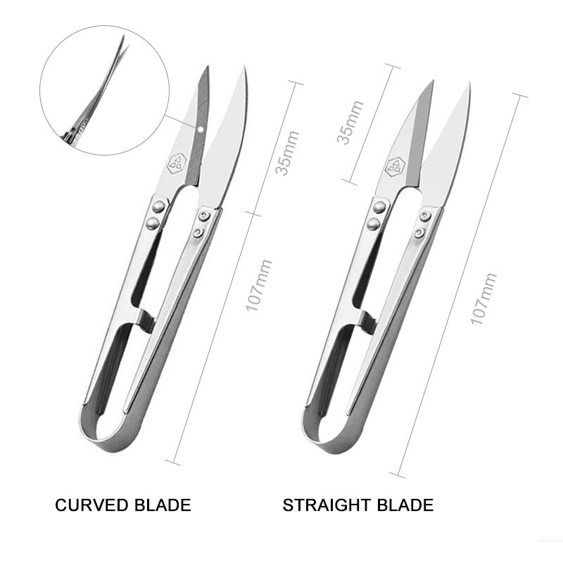 Foarfece de cusut pentru tăiere din oțel inoxidabil Foarfece pentru broderie cu punct de cruce Foarfece de croitorie cu fir U pentru țesături, bricolaj, instrumente