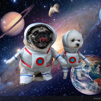 Красиви костюми за кучета Мек декоративен външен вид Дишащи косплей Космически костюми за кучета астронавти