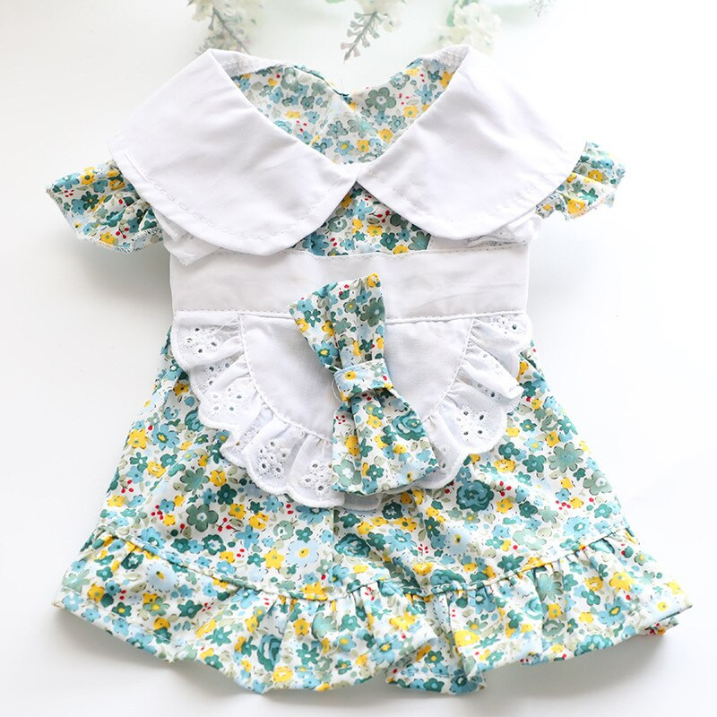 Letné tenké šaty pre psov, veľkoobchodné šaty s mačacími princeznovskými šatami, britské kvetinové oblečenie pre psov, roztomilé oblečenie pre domáce zvieratá