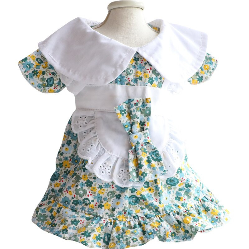 Letné tenké šaty pre psov, veľkoobchodné šaty s mačacími princeznovskými šatami, britské kvetinové oblečenie pre psov, roztomilé oblečenie pre domáce zvieratá