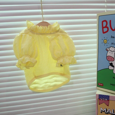 MPK New Series Dog Summer Lightweight Ice Silk Puff Maneca Printesa Rochie Maneca scurta Metoda potrivita si pentru pisica