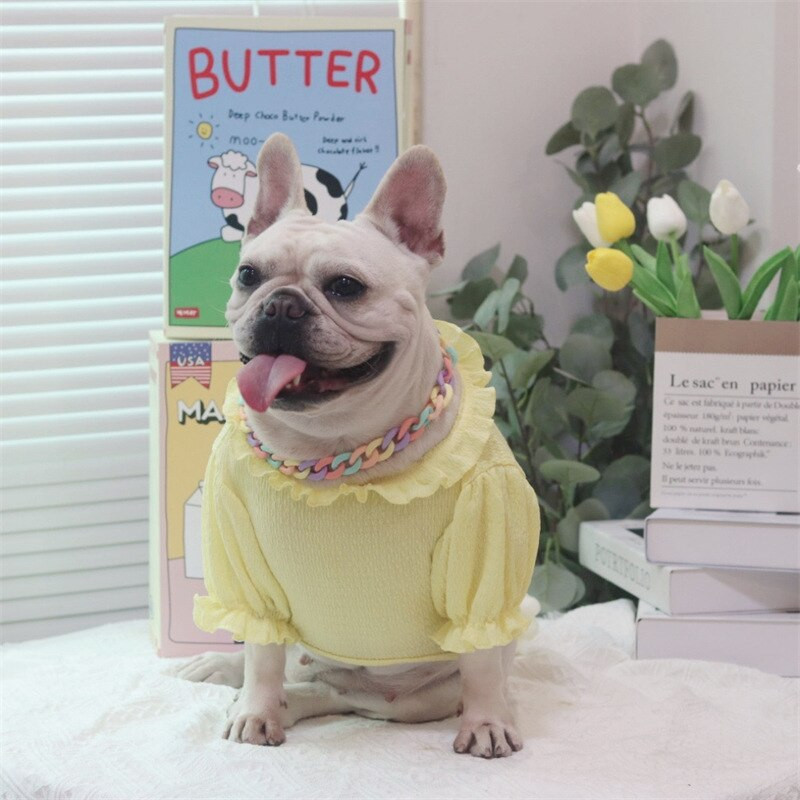 MPK New Series Dog Summer Lightweight Ice Silk Puff Maneca Printesa Rochie Maneca scurta Metoda potrivita si pentru pisica