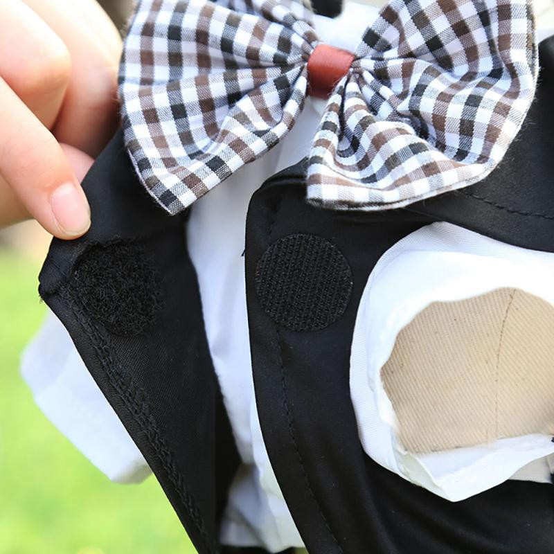 Кучешки костюм Рокля за младоженец Дрехи за домашен любимец Теди Бишон Мопсове Малко и средно голямо куче Котка Рожден ден Сватбена рокля с бантик Костюм за кученце