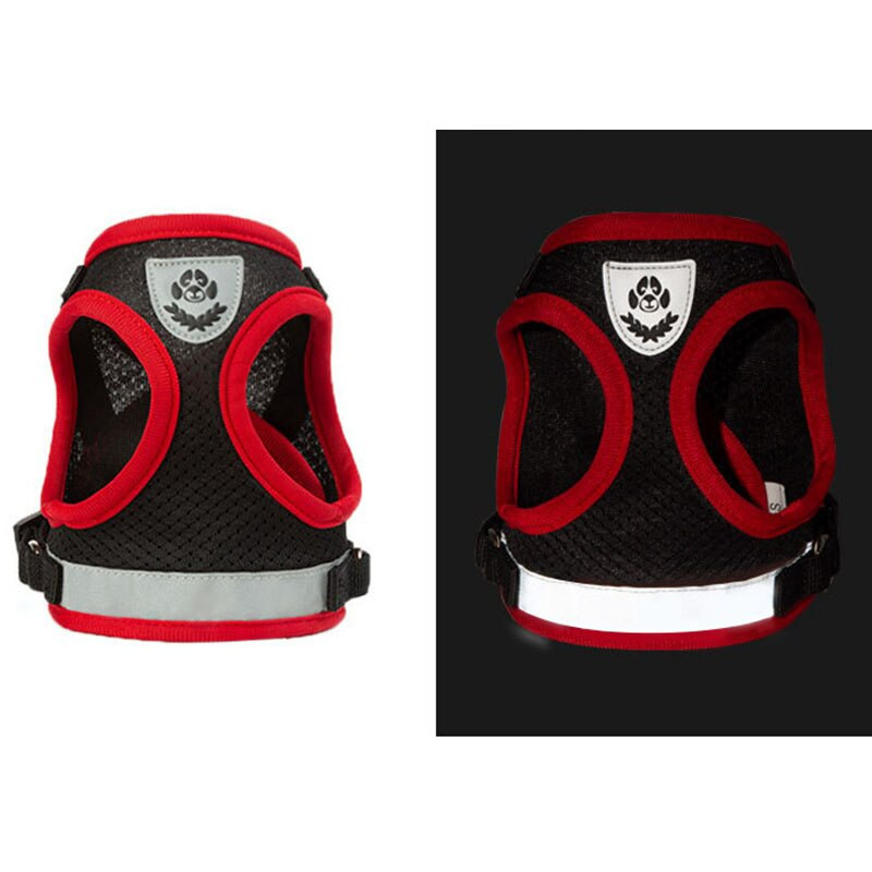 Каишки за домашни кучета Жилетка за гърди Комплекти колани Регулируема каишка със светлоотразителна жилетка за средно малко куче разходка на открито