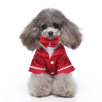 Gentleman Dog Prince Γαμήλιο κοστούμι επίσημο πουκάμισο για μικρά σκυλιά Ρούχα σκυλιών παπιγιόν Σμόκιν Χριστουγεννιάτικη στολή για κατοικίδια ζώα για γάτες