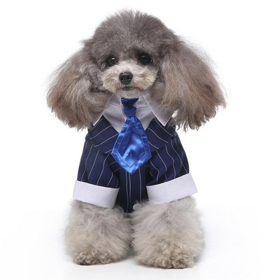 Svadobný kostým gentlemana pre psov, formálna košeľa pre malých psov, motýlik, oblečenie pre psov, smoking, halloweensky vianočný kostým pre mačky