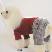 Kevad/sügis õhukesed lemmikloomariided Burgundia/tumerohelised koerte kostüümid Prantsuse buldogi vabaaja varustus XS-XL Chihuahua pullover särk