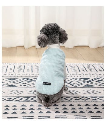 Облекло за домашни любимци в стил есен/зима Комплект от две части от добавени плетени облекла за кучета Двукраки дрехи за малки и средни кучета